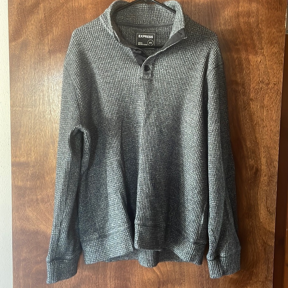 Express button V-neck sweater